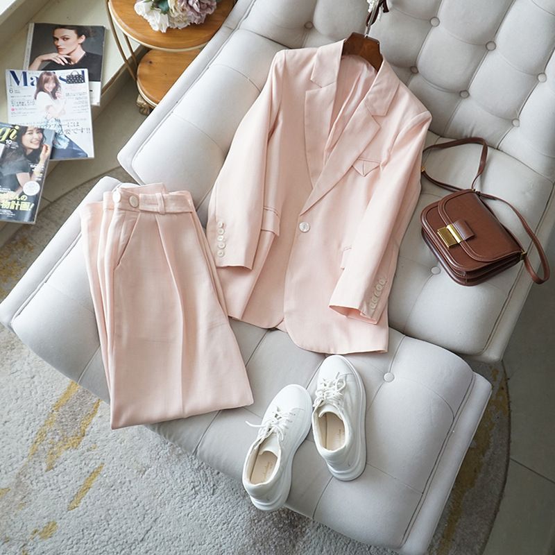 Women's Clothing warm spring healing color shimmer texture pieces heavy industry slim silhouette suit_autovado.com