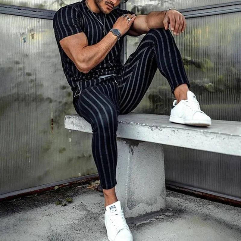 Men's Clothing loose sports suit 3D digital printing personalized fashion short-sleeved trousers_autovado.com