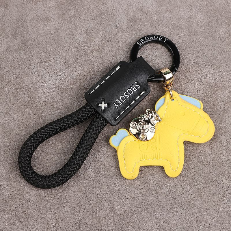 Immediately Get Rich Handmade Genuine Leather Keychain Lanyard Cowhide Key Pendant Leather Rope Xiaohongshu Car Men And Women Pendant_autovado.com