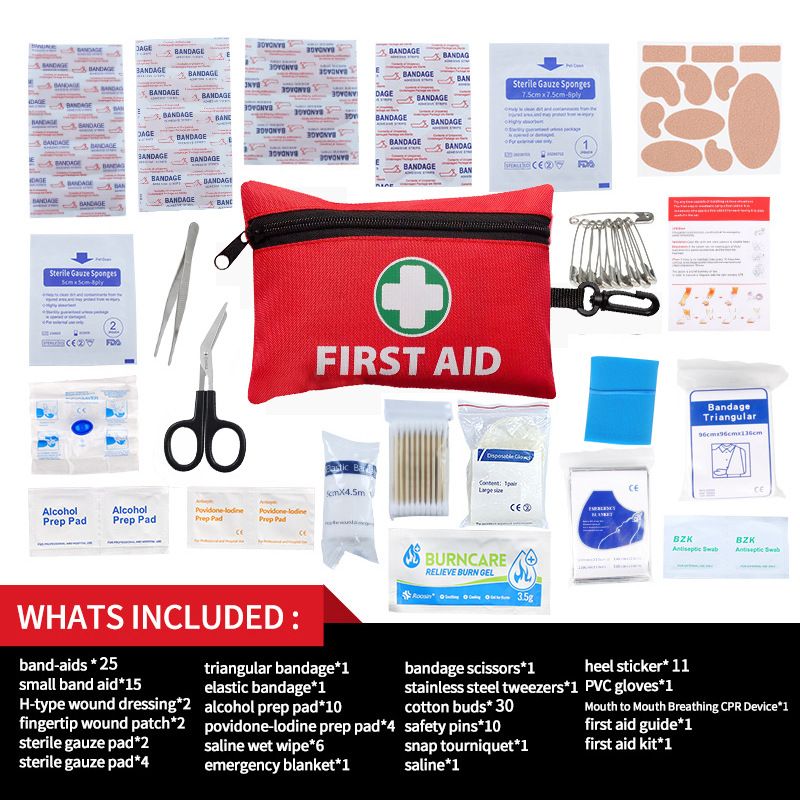 Car Emergency Rescue Kit Car First Aid Kit 132 Pieces First Aid Kit Portable Outdoor Life Saving Emergency Kit Set_autovado.com