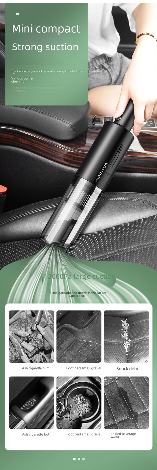 Car Wireless Vacuum Cleaner Car Handheld Portable Vacuum Appliance High Power Mini Small Car Home Dual Use_autovado.com