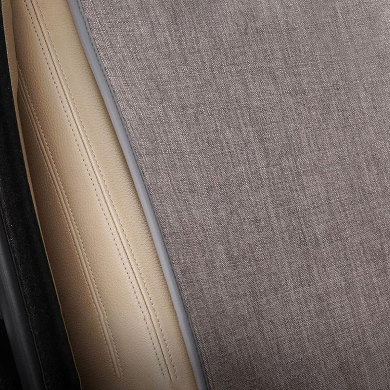Flax Cover Cool Breathable Fabric Car Front Cushion/Rear Seat Cushion Four Seasons Universal_autovado.com