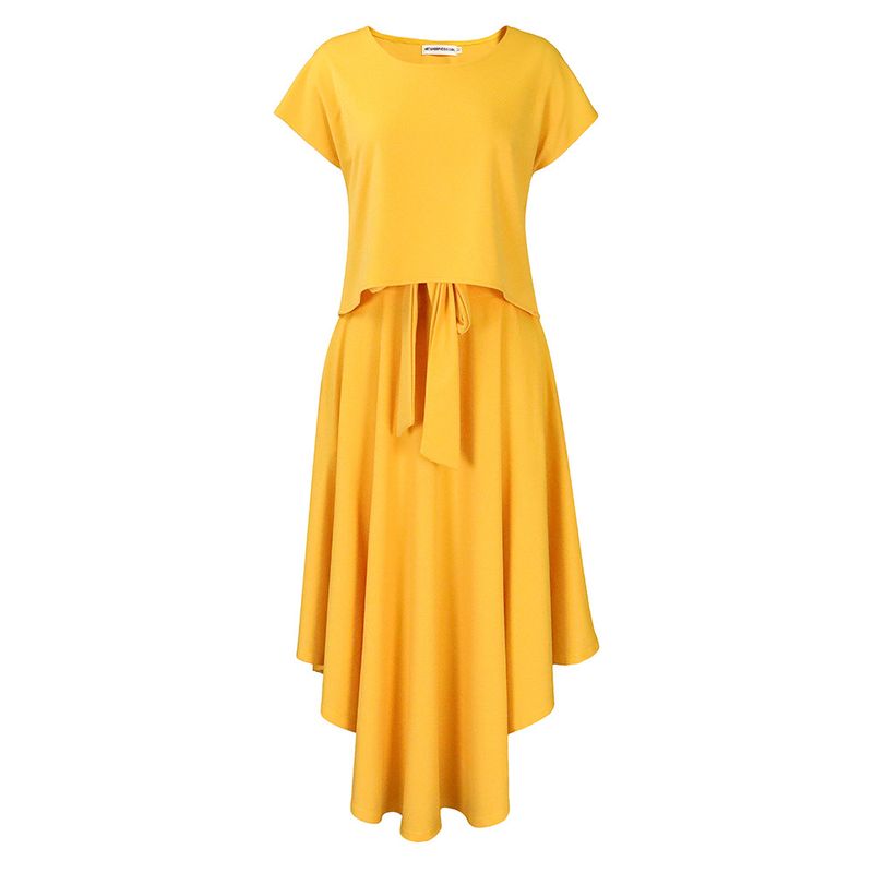 Women's Clothing plus size women's clothing 2023 new fashion temperament casual tops big swing skirt suit_autovado.com