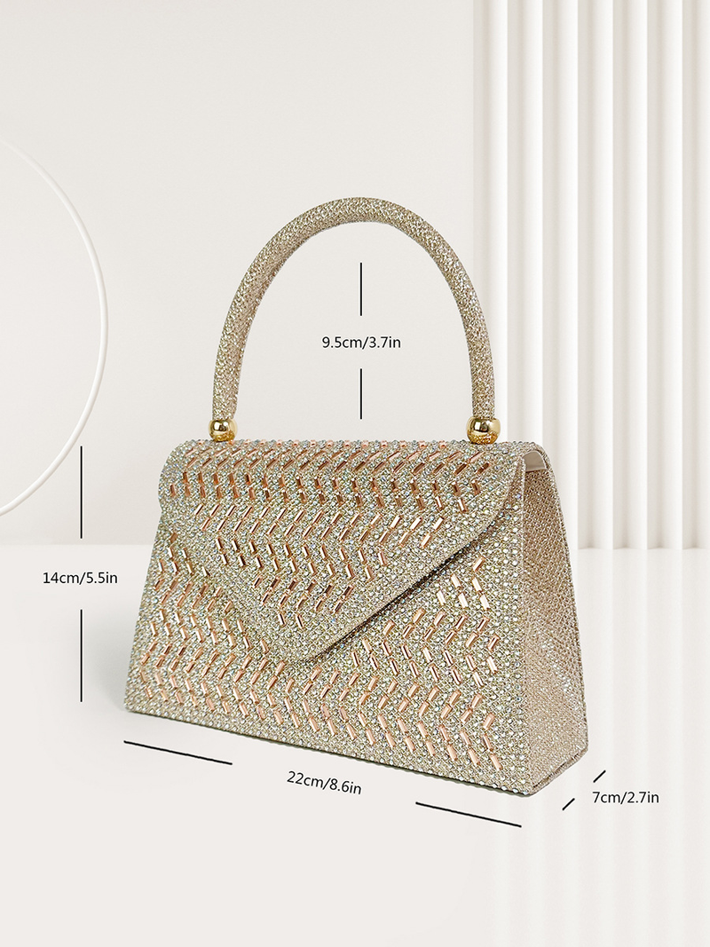rhinestone new evening bag large capacity handbag women's wedding bridesmaid bag KTV princess dress bag_autovado.com