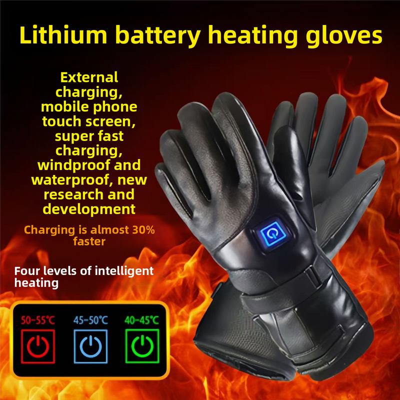 Kangre 7.4V Lithium Battery Rechargeable Gloves Motorcycle Heating Three-Level Temperature Adjustment Electric Warm_autovado.com