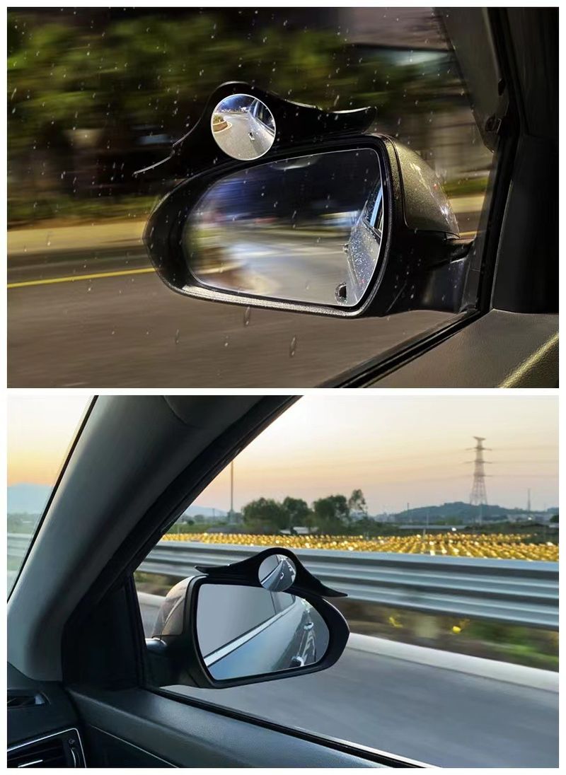 Car Rearview Eyebrow Small Round Integrated Reflective Blind Spot Reversing Mirror Rain Shield Waterproof Artifact_autovado.com