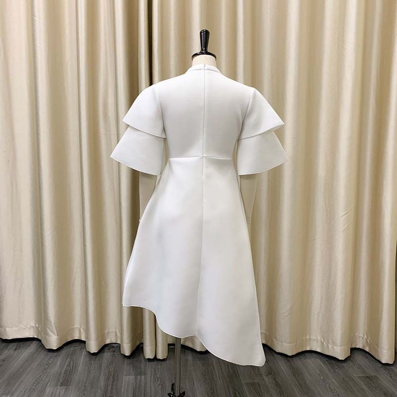 Women's Clothing women's new style double half turtleneck solid color large swing evening dress large size dress_autovado.com