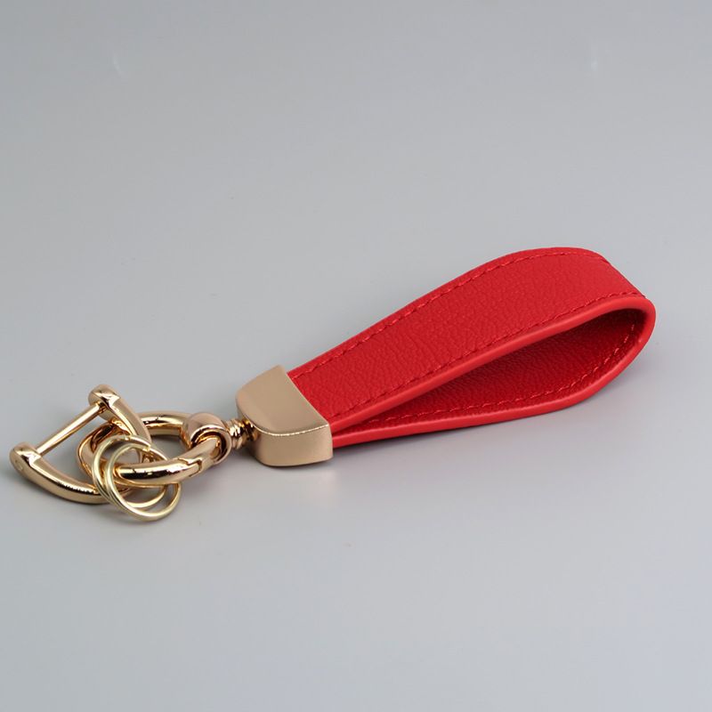 Hot Selling High Quality Fashion Lamb Pattern Car Keychain Simple Anti Lost Trendy Metal Leather Keychain_autovado.com
