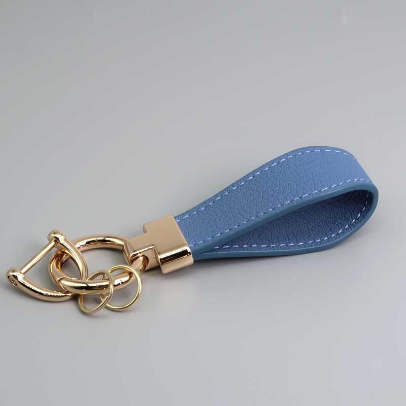 New Leather Car Keychain Exquisite Lamb Pattern Key Ring Pendant Creative Men And Women Leather Pendant_autovado.com