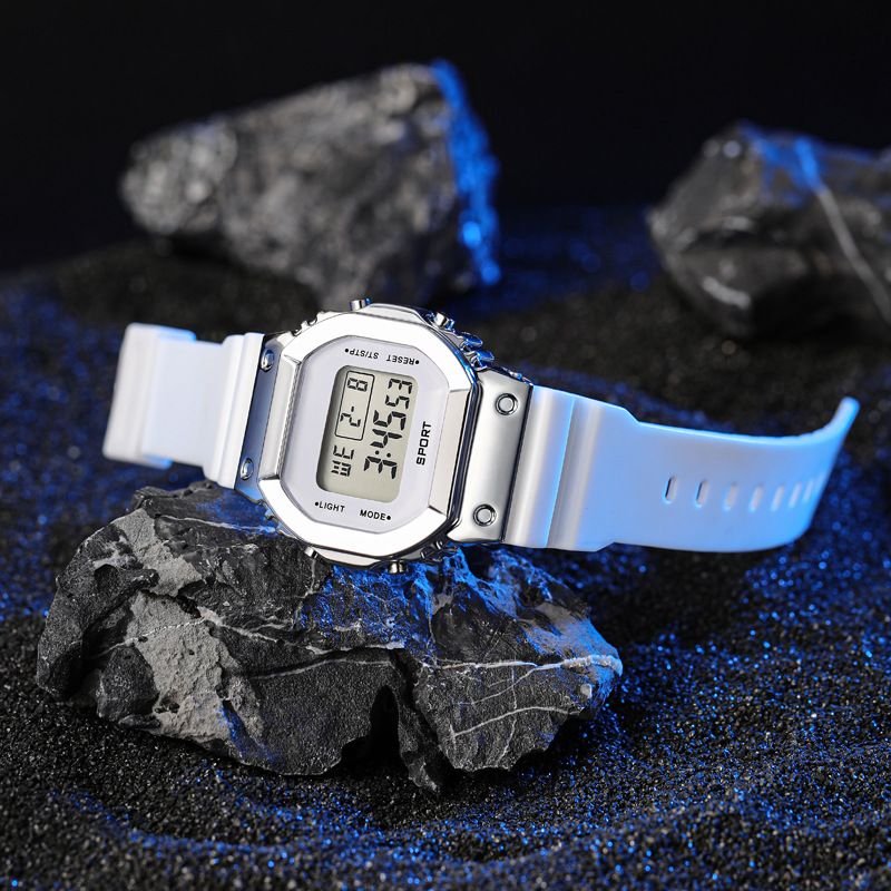 Square Digital Watch Calendar Week Night Light Alarm Clock_autovado.com