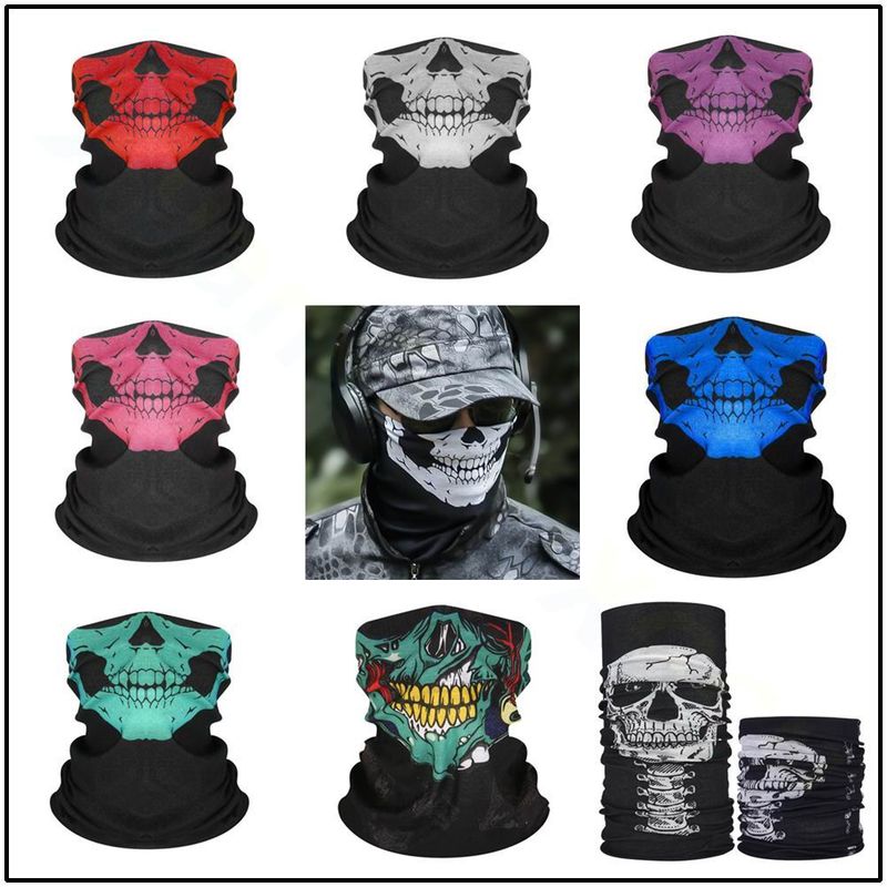 Magic Headscarf Men, Autumn And Winter Sun Protection, Outdoor Cycling Face For Women, Versatile Dustproof Ghost Skull_autovado.com