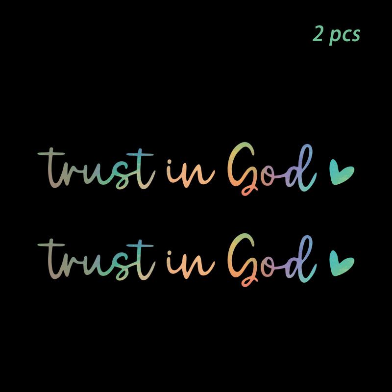 2 pack Trust in god car rearview mirror makeup mirror life decoration stickers_autovado.com