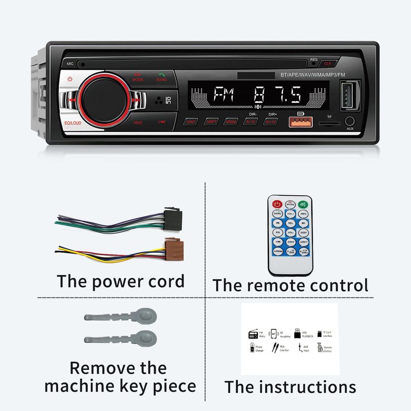 520 car player USB card radio Bluetooth hands free mp3 short player lossless music_autovado.com