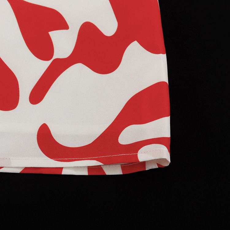 Women's Clothing summer printed short skirt lapel loose women's shirt casual suit_autovado.com