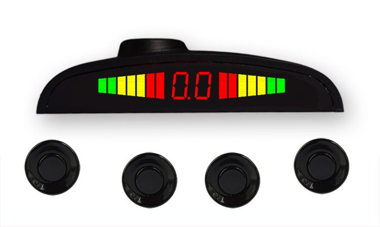 4-Sensor LED Crescent Parking Radar System With Voice Alerts - HD Display Reverse Parking Assistant For Cars/SUVs/Vans_autovado.com