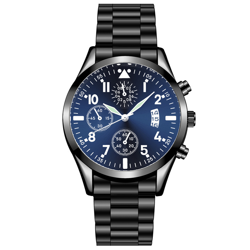 Steel band luminous calendar men's business fashion watches multi-functional sports watches men's_autovado.com