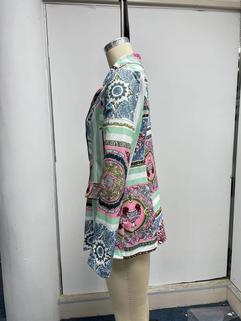 Women's autumn and winter new long-sleeved fashion sexy printed small suit jacket_autovado.com
