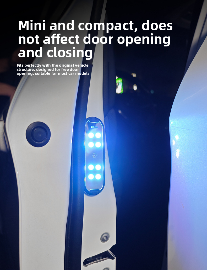 Car Warning Door Lighting LED Colorful Flashing Atmosphere Welcome Anti-Collision Anti-Rear-End Light No Wiring Required_autovado.com