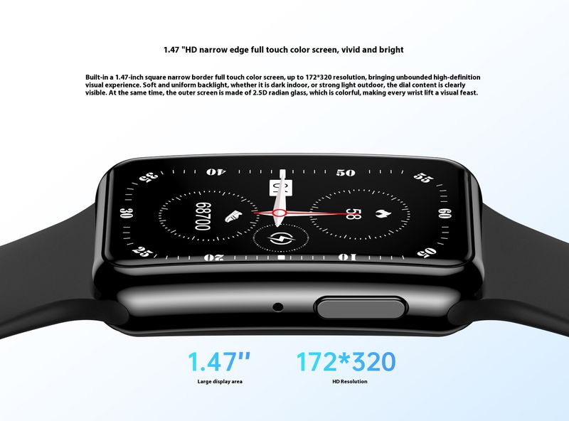 C6 Smart Wristband 1.47-inch Waterproof Heart Rate and Blood Pressure Measurement, Call Reminder, Bluetooth Call, Sports Watch_autovado.com