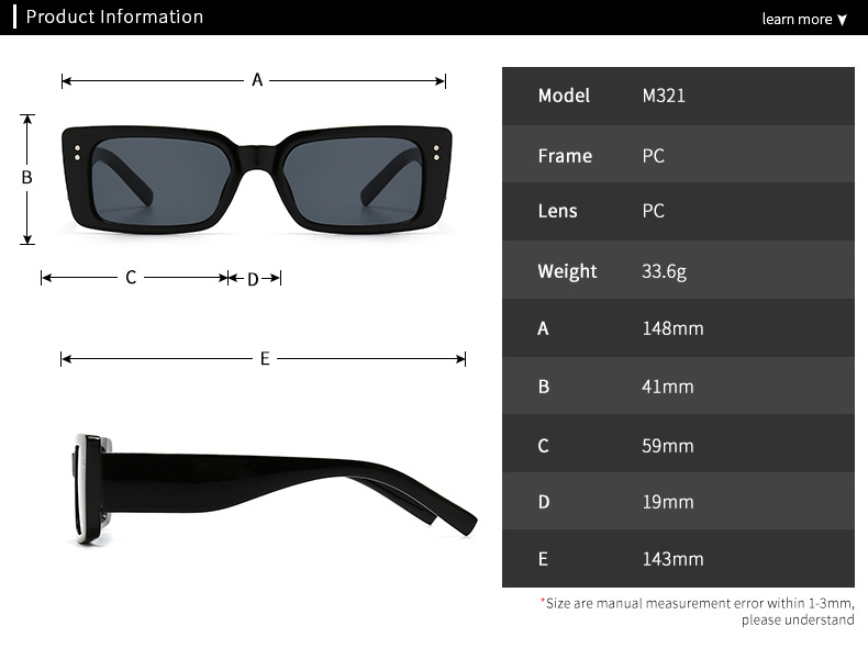 new modern retro square frame narrow rivet sunglasses INS style street photography big-name sunglasses 321_autovado.com