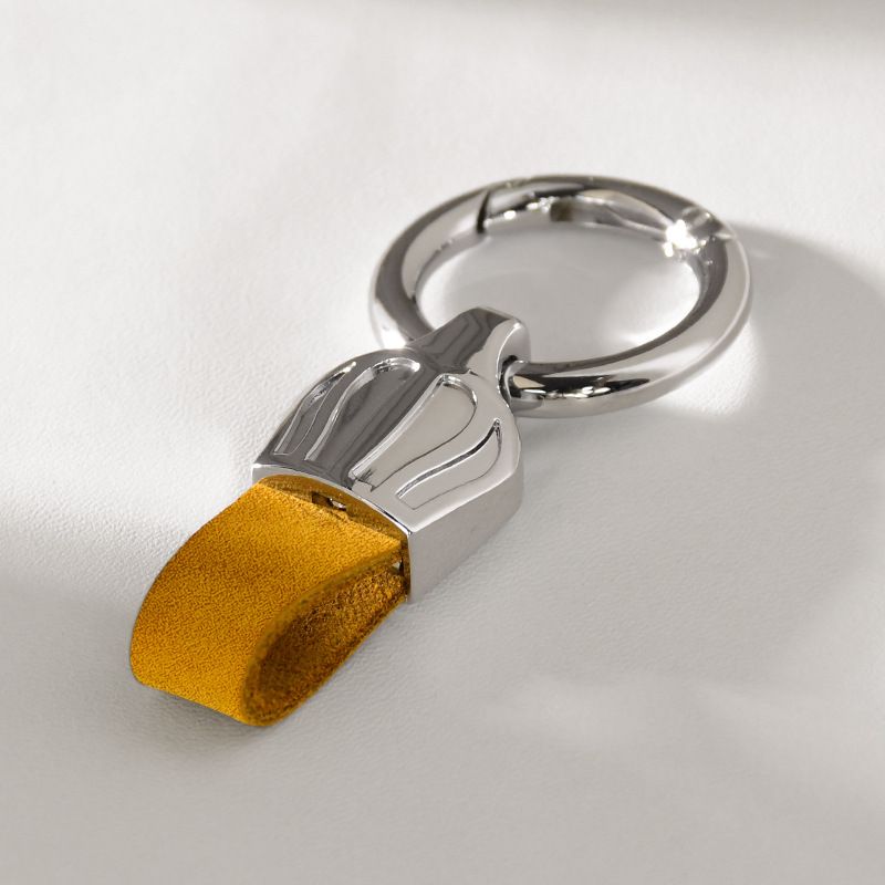 Crown Frosted Cowhide Car Keychain Light Luxury Men And Women Ring Keychain Laser Engraved Genuine Leather Pendant_autovado.com