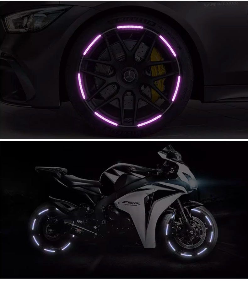 Fluorescent Car Wheels, Reflective Warning Wheel Hubs, Electric Bikes, Motorcycles, And Night Light Stickers On Bicycles_autovado.com