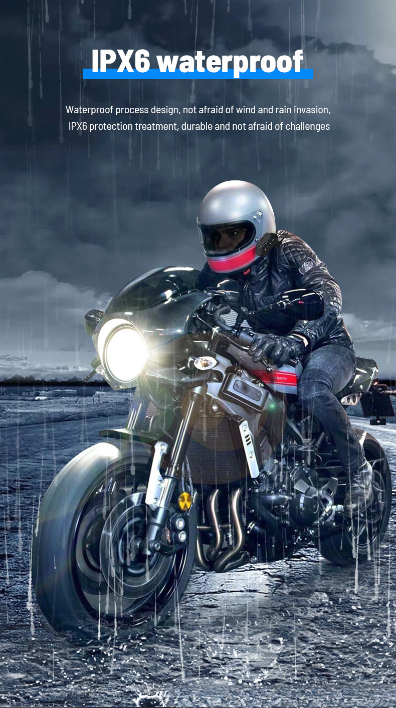 LX2 Motorcycle Waterproof Rider Wireless 5.3 Helmet Bluetooth Earphones_autovado.com
