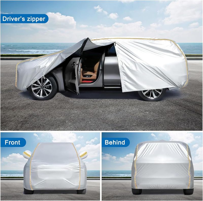 Cover Thickened Rainproof Sunproof Anti-Aging Car Clothing Four Seasons Snowproof Peva Black Silver Hot Selling Sedan_autovado.com