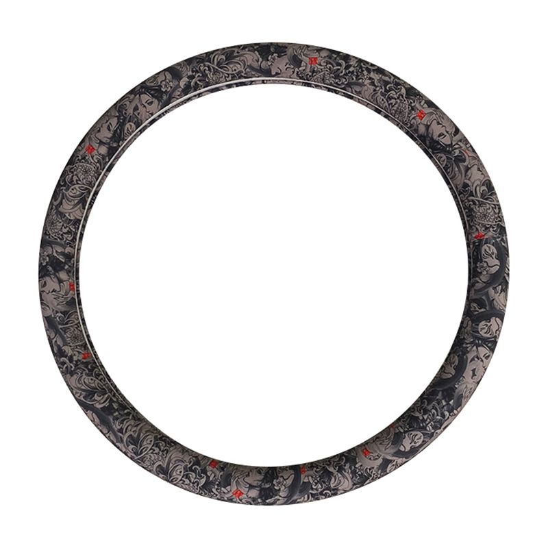 Universal Hand-painted Prajna Geisha Steering Wheel Cover, Personalized Nine Tailed Fox Card Set, Flower Arm Handlebar_autovado.com