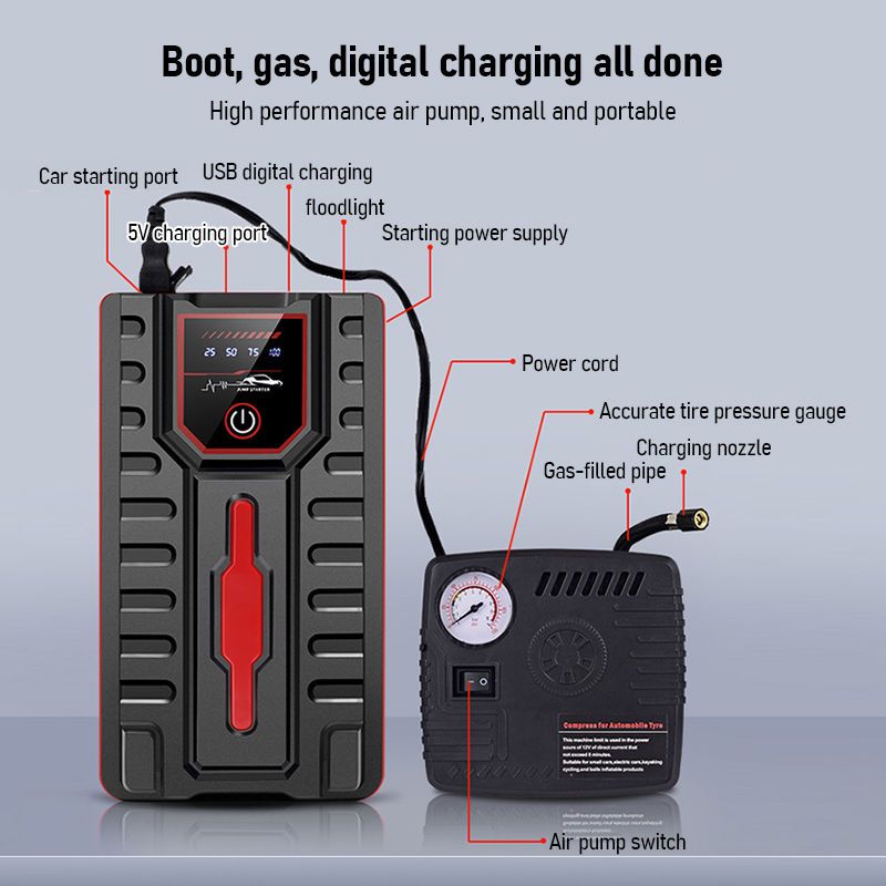 99800mAh Air Jump Emergency Start Pump Tire Jumper PowerBank Bank Starter Car Power Supply_autovado.com