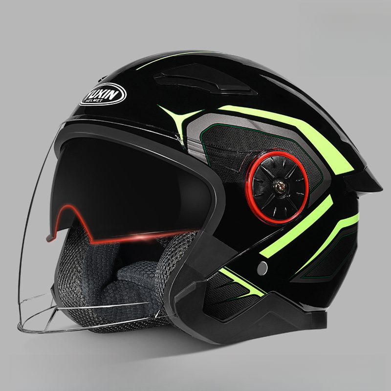 New National Standard Electric Vehicle Women's Four Season Universal Winter Anti Fog And Warm Half Helmet, Men's Double_autovado.com