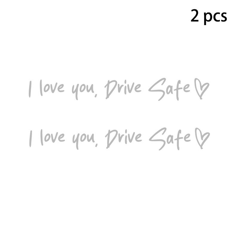 2 pack drive car rearview mirror driving safety stickers English quotes stickers home life stickers_autovado.com