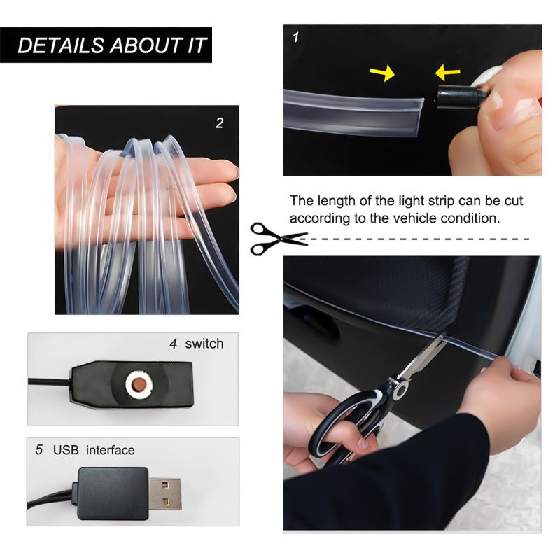 New Universal Atmosphere Car Interior Fiber Optic Ambient Modified Central Control Dashboard Decorative Light_autovado.com