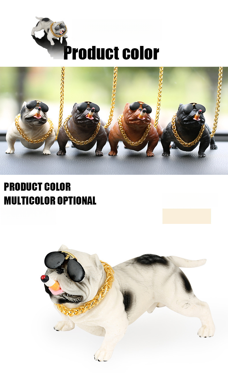 Bull Terrier Personality Creative Interior Sedan Dashboard Decoration High-end Car Accessories_autovado.com