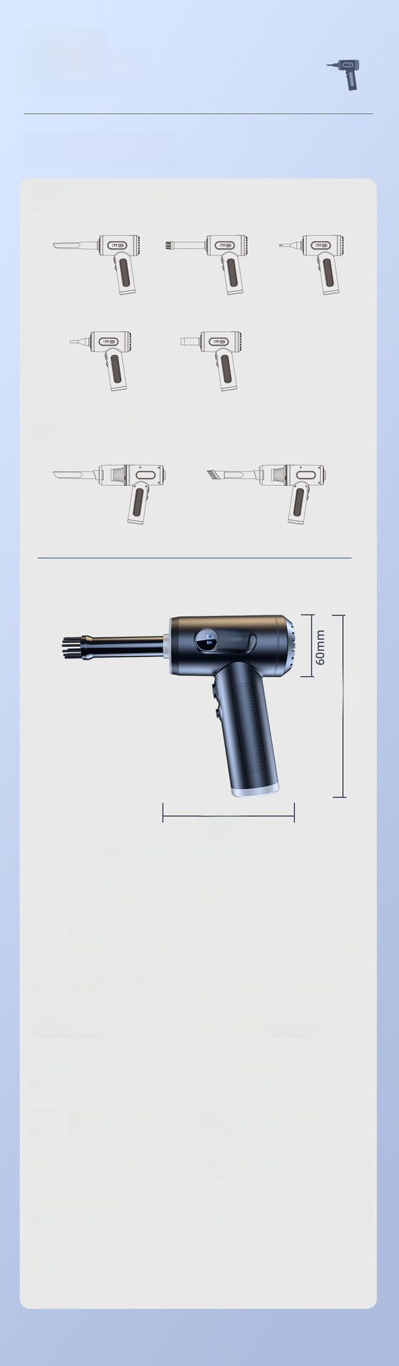 New dust blower blowing and suction integrated handheld high power 50000RPM portable vacuum cleaner for car with digital display_autovado.com
