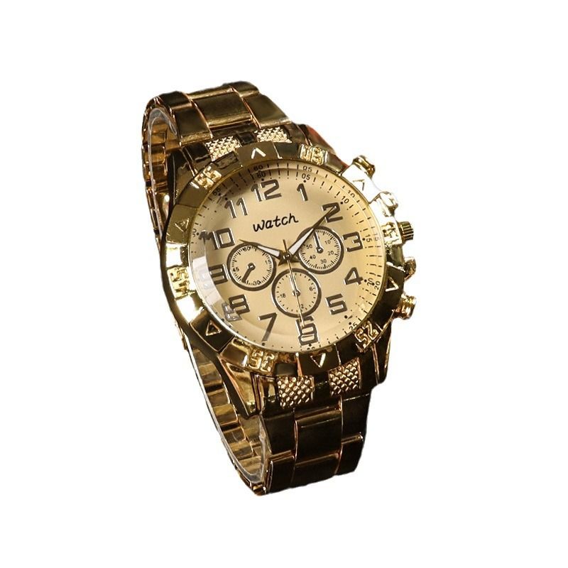 large dial three eyes steel band watch blue light glass men's watch men's watch_autovado.com