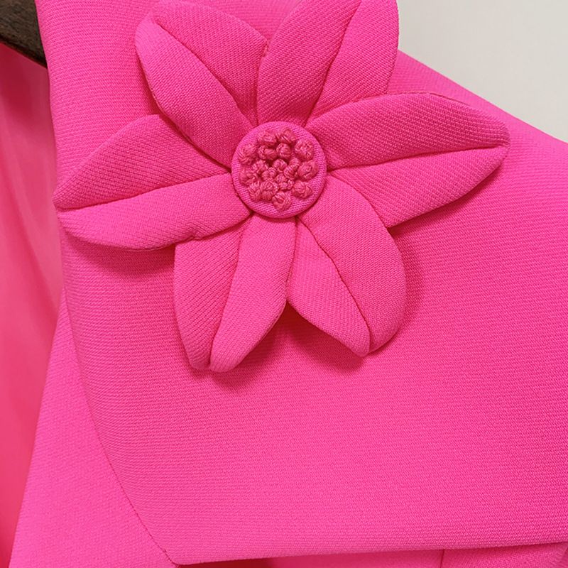 Women's Clothing Star Fashion Fluorescent Series Heavy duty Three dimensional Flower Decorated Short Suit Jacket_autovado.com