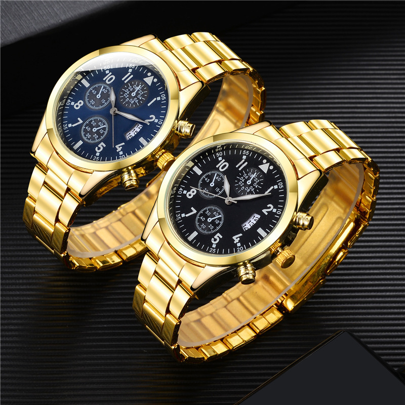 Steel band luminous calendar men's business fashion watches multi-functional sports watches men's_autovado.com