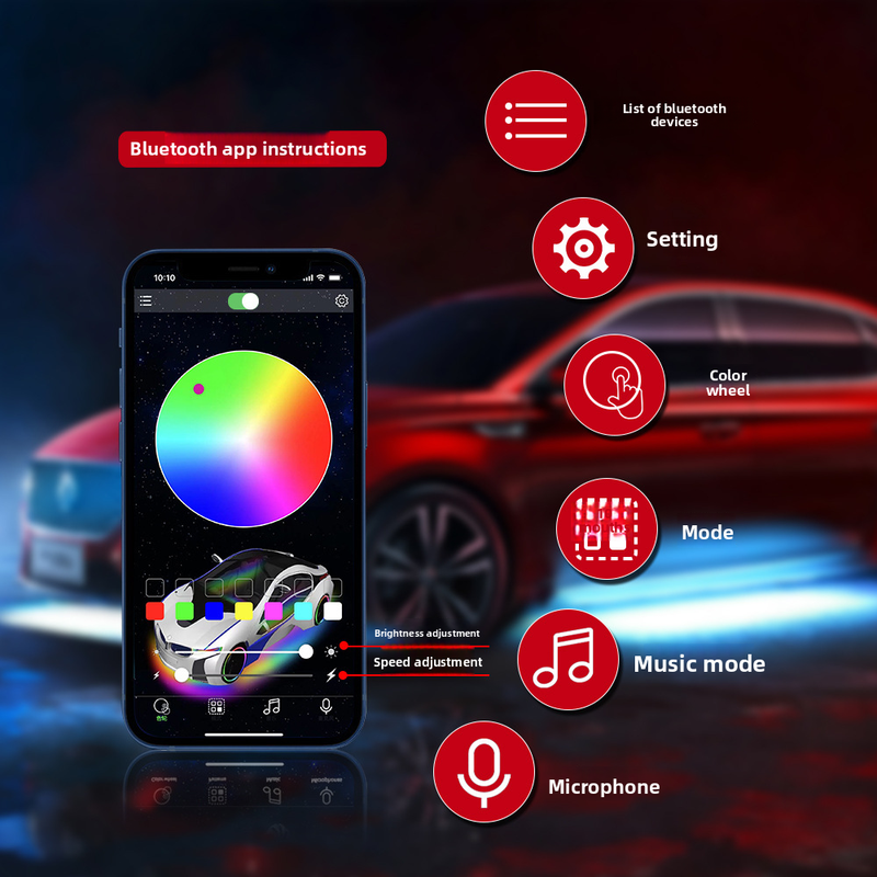 Applicable For Tesla Model 3/Y Dynamic Shadow Dashboard Colorful Ambient Non-Destructive Central Control Air Vent LED_autovado.com