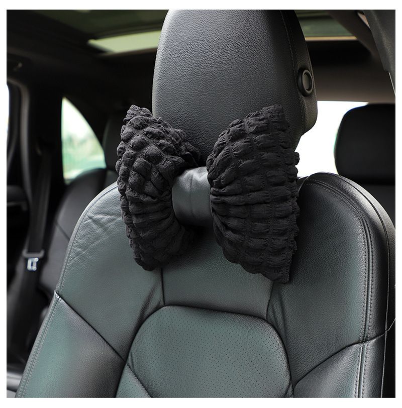 Car Headrest Neck Pillow Puff Car Seat Breathable Comfortable Headrest Internet Popular Car Interior Supplies Women_autovado.com