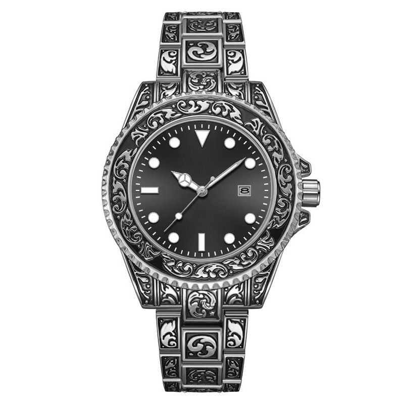 Fashion New luminous calendar men's watches men's watches retro carved art watches_autovado.com