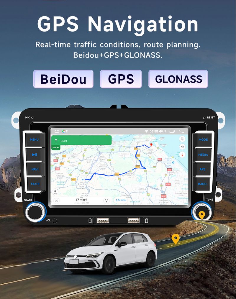 Suitable For Volkswagen Android Car Stereo With Wireless CarPlay - HD Touchscreen Navigation System_autovado.com