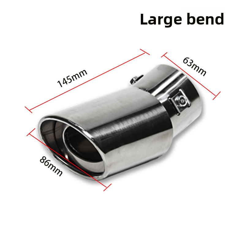 Cross-Border Wholesale Blue Tail Decoration Large Curved Straight Stainless Steel Car Exhaust Pipe Muffler_autovado.com