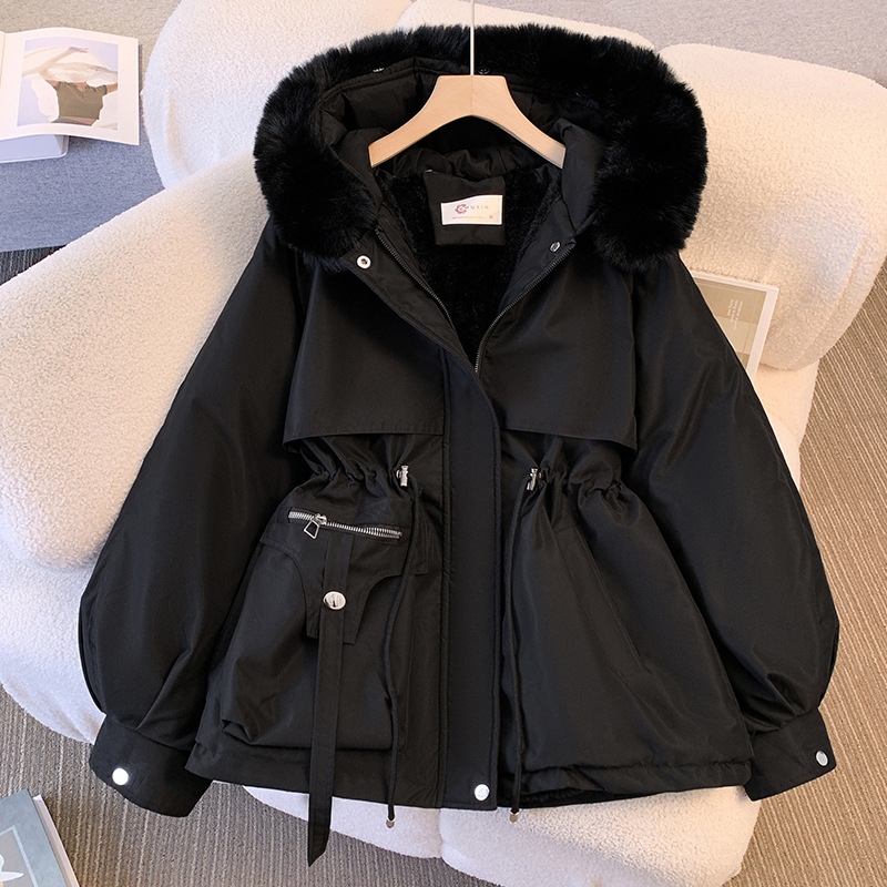 Women's Winter Jacket Fashionable and Versatile Plus Velvet Thick Fur All-in-One Jacket_autovado.com