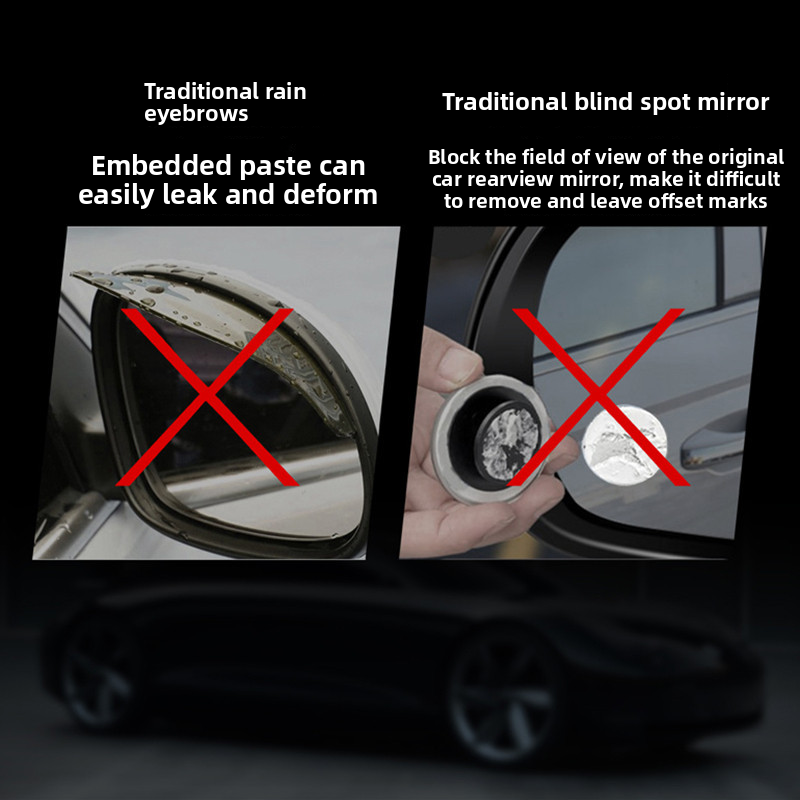 Car Rearview Eyebrow Small Round Integrated Reflective Blind Spot Reversing Mirror Rain Shield Waterproof Artifact_autovado.com