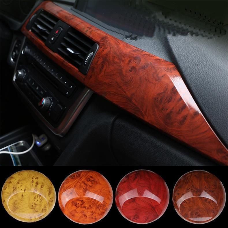 High-end Interior Car Color Change Glossy Peach Wood Grain Center Console Film Modification Renovation Sticker_autovado.com