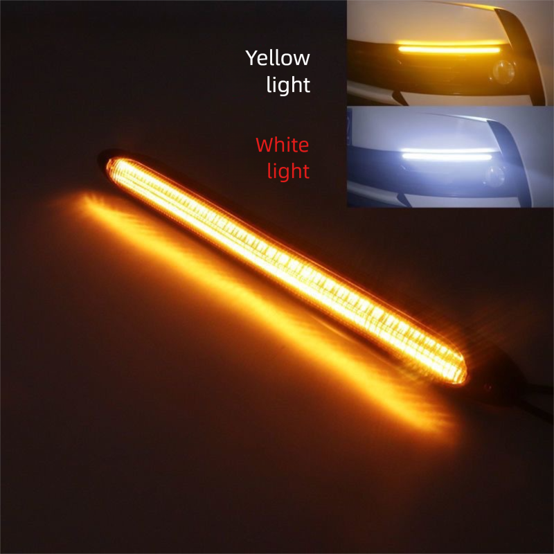 Start Scanning New Car Dual Color Flowing Turn Signal Modified High Brightness LED Daytime Running Lights_autovado.com