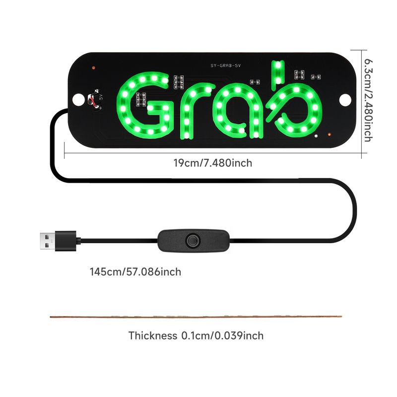 Roof GRAB Taxi TAXI Car USB License Plate Indicator Didi Light_autovado.com