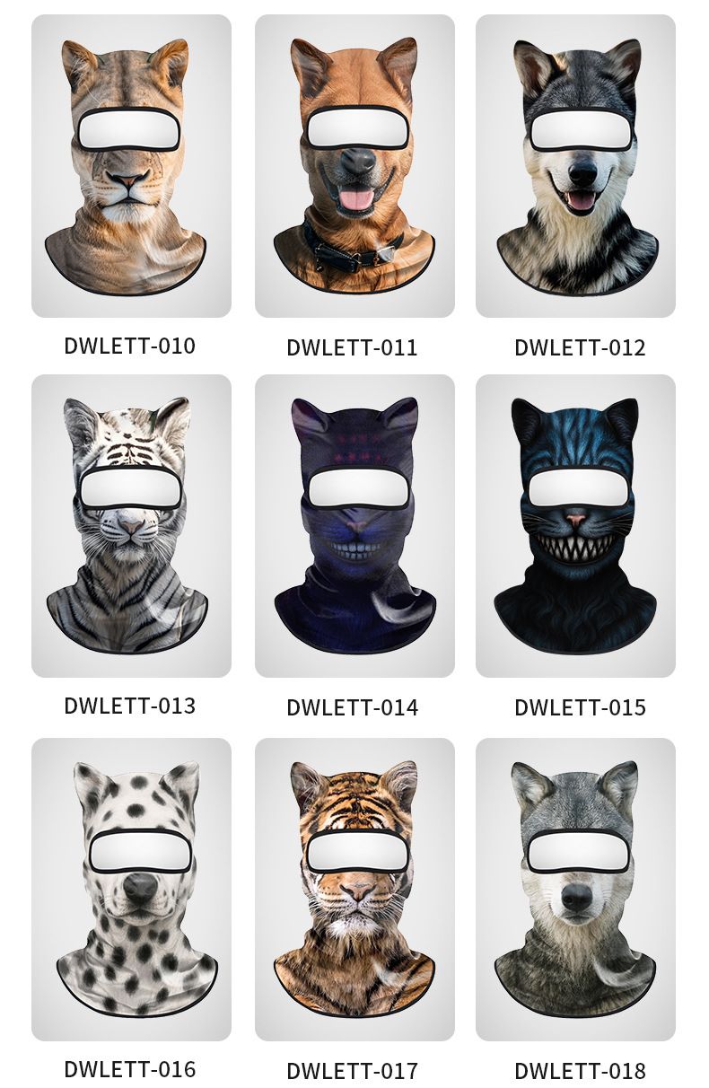 Sun Quick-Dry Motorcycle Dustproof Sunshade Breathable Face Mask Animal Series UV Protection Ice Silk Head Cover_autovado.com