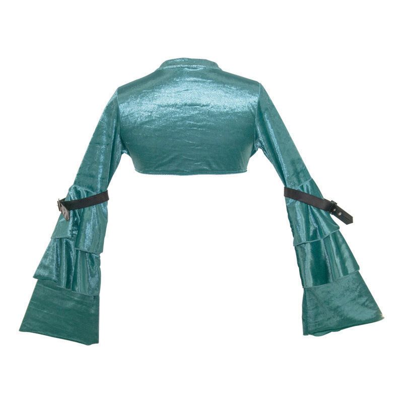 Women's Clothing Short slim dress coat Women's long sleeved small cape waistcoat Spring and autumn casual velvet small outerwear top_autovado.com